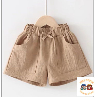 [Giảm Giá] Quần Short Bé Gái Cotton Nguyên Chất Mùa Hè Mỏng Phong Cách Trẻ Em Mặc Ngoài Thời Trang Quần Short Vải Lanh Cotton Phù Hợp Với Tất Cả Trận Đấu
