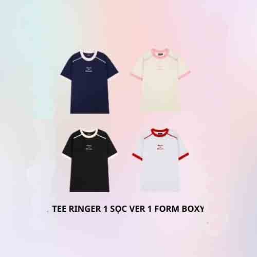 Ringer 1 sọc màu đen Studio Form Boxy