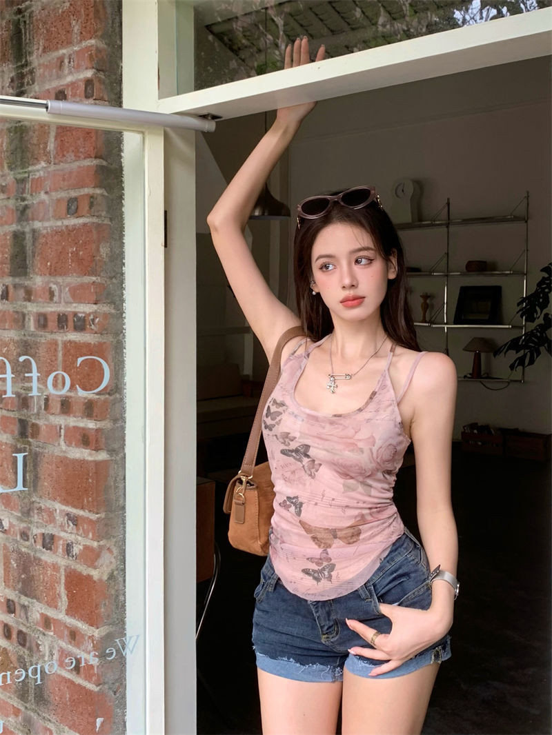 2024 Phong Cách Mới Giả Hai Mảnh Dây Gạc Áo Không Tay Co Giãn Sling Top qz4ff0ab | BigBuy360 - bigbuy360.vn