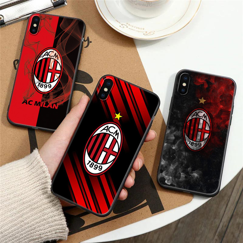 Ốp lưng cho iPhone SE X XS XR 11 Pro Max AC Milan Vỏ bảo vệ điện thoại