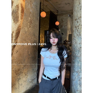 Honypove Vai ngắn tay mỏng vừa vặn mới T @