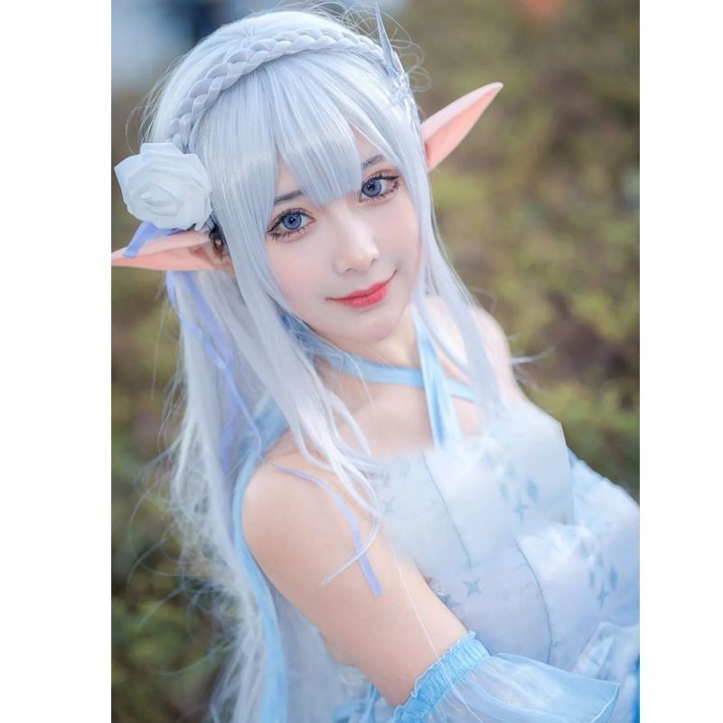 【 Cosplay wig 】 Emilia Emilia Cos Bạc Trắng Tóc Giả Bắt Đầu Cuộc Sống Ở Thế Giới Khác Từ Trầy Xước