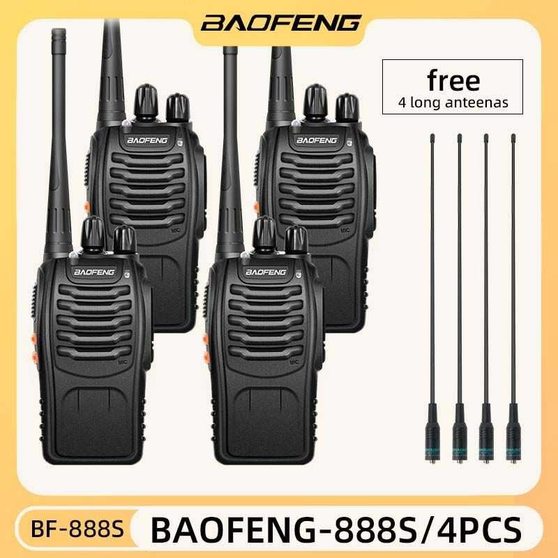 * 4Pcs * Baofeng 888S 5W Hai Chiều Radio Walkie Talkie Bf 888S Sẵn Sàng Gửi Ra Walkie Talkie Tầm Xa