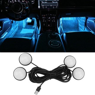 Đèn led ô tô chân xung quanh đèn 3 màu tự động nhà tiệc bầu không khí trang trí ngôi sao bóng đèn nội thất ô tô một với bốn đèn ngủ