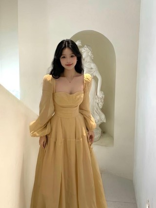 Mùa Xuân 2024 Phong Cách Mới Ánh Sáng Sang Trọng Cao Cấp Pháp Tính Khí Mục Vụ Phong Cách Mori Siêu Cổ Tích Mỏng Hơn Nhìn Eo Đầm Nữ