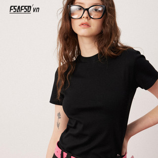 Mỹ Retro Ngắn Top Nữ Mùa Hè Phong Cách Mới Cotton Nguyên Chất Slim-fit Vai Áo Thun Tay Ngắn