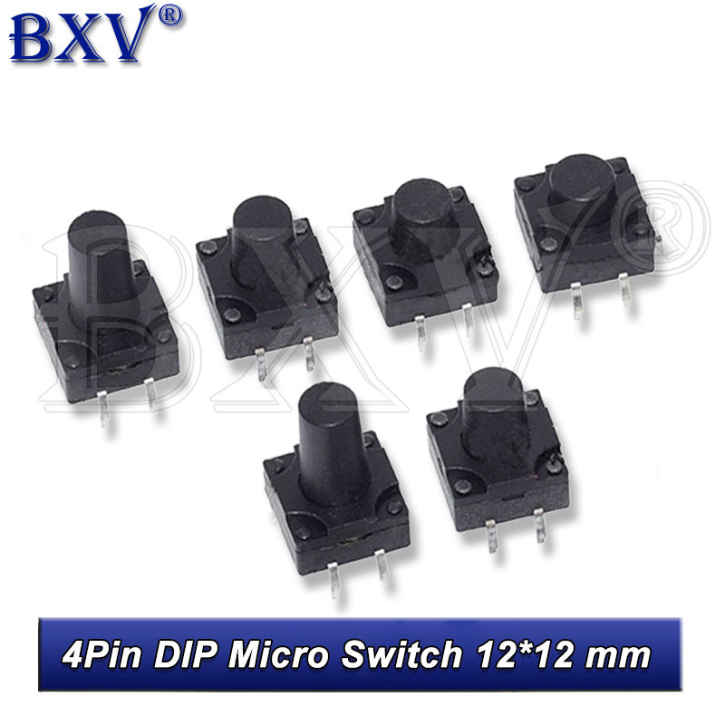 Set 10 Công Tắc Micro 4 Chấu 12X12X12X6 7 8 910 11 12 Nút 12x12x6 / 7 / 7.5 / 8 / 8.5 / 9 / 10 / 10.