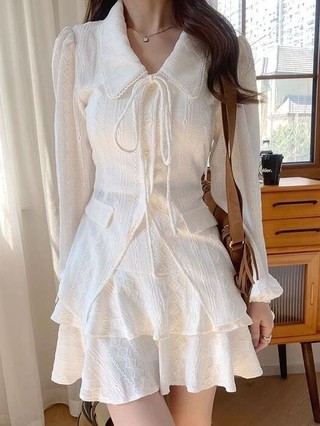 Màu Trắng Thắt Lưng Phù Hợp Với Phụ Nữ  Xuân/Hè 100 Bộ Cao Cấp Mỏng Ren-Up Ngọt Ngào