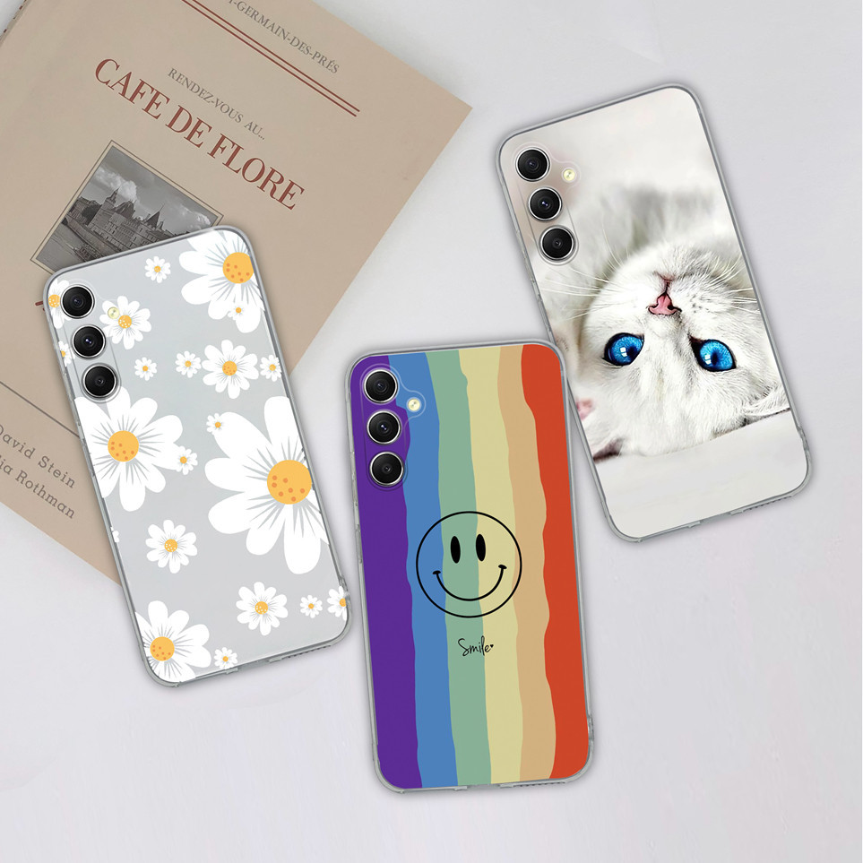 Ốp Lưng Cho Samsung Galaxy A35 5G Mèo Đáng Yêu Trong Suốt Silicon Mềm TPU Ốp Lưng Thời Trang Chống S