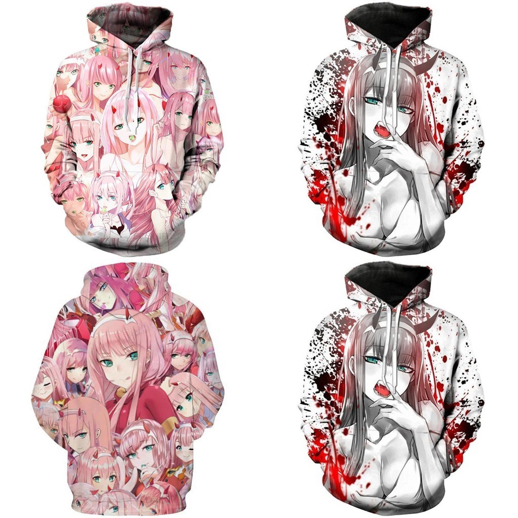 Anime In DARLING The FRANXX ZERO HAI Áo khoác Unisex Áo Hoodie