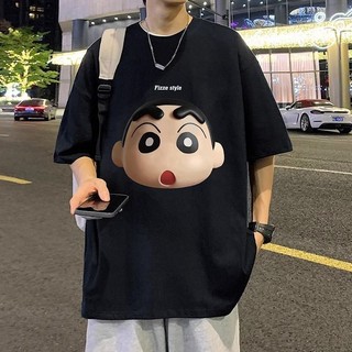 Áo thun ngắn tay Crayon Shin-Chan Áo thun dạo phố mùa hè mặc hoạt hình nửa tay 2024 Phong cách mới Loose High Street