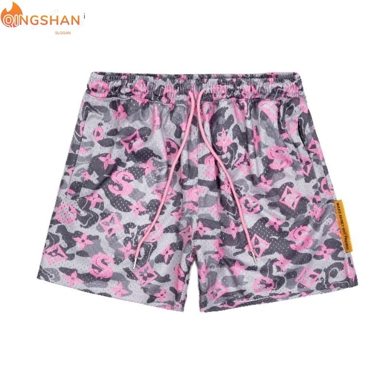 Quần đùi nam kiểu thể thao, quần short vải lưới mesh cao cấp - PATTERN LOGO MESH SHORT IN CAMO