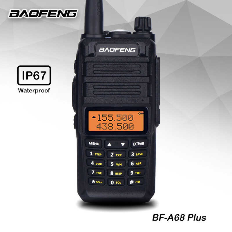 Baofeng Bf-A68 Plus UHF VHF 5W Ip67 Walkie Không Thấm Nước (Đen)