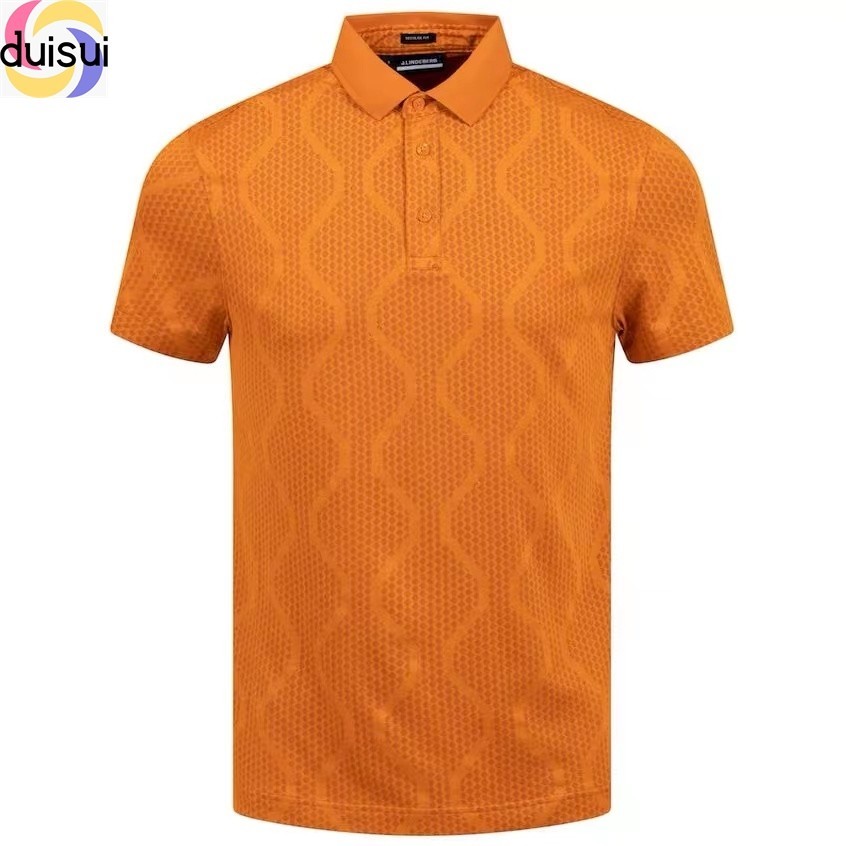 J. J. Lindeberg Golf MatTOUR Logo Polo Nam JL Golf Áo Sơ Mi Tay Ngắn