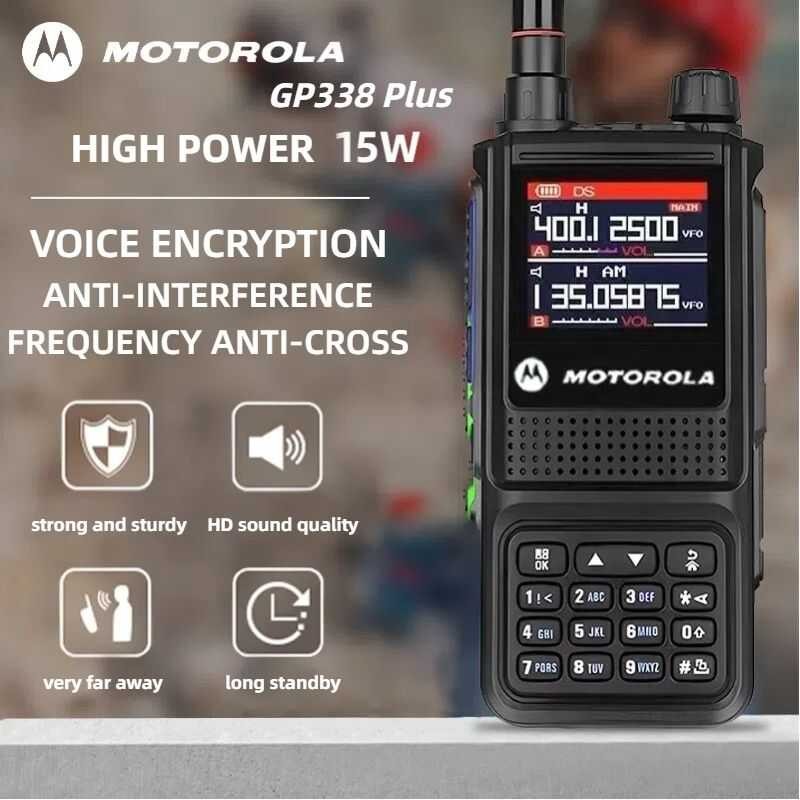 Motorola Gp338 Plus Bộ Đàm Hai Chiều Tầm Xa 20Km Băng Tần Kép 256 Kênh 15W Công Suất 6800Mah