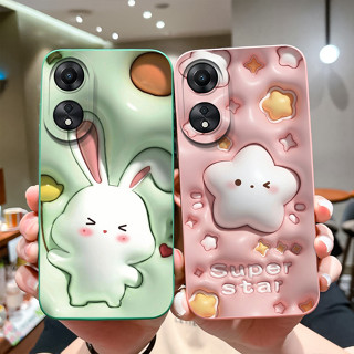 Ốp Điện Thoại Cho Oppo A58 A78 5G 4G Vỏ Thời Trang Họa Tiết Phẳng Vuông Lỏng Bảo Vệ Mặt Sau Mềm Cho OppoA58 OppoA78 A 78 58 Vỏ Capa