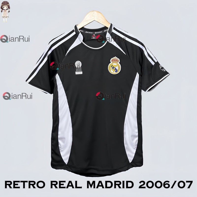 (Tên tùy chỉnh miễn phí) Bộ bóng đá Retro Real Madrid 2006 / 07 Spandex lạnh cao cấp
