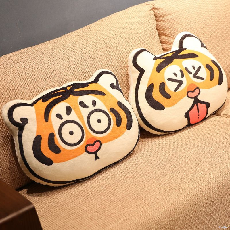 Trong kho Dễ thương Big Fat Tiger Little Tiger Gối Xe thắt lưng Sofa Đệm Văn phòng Đệm