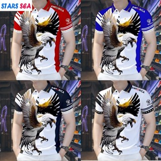 Áo Polo Nam, Áo Polo In Hình Đại Bàng Nam Nhanh Khô Thoáng Khí Thể Thao Thông Thường