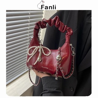 Túi đựng hạt đậu thời trang cầm tay Fanli dành cho nữ túi đeo vai hợp thời trang instagram hàn quốc, túi đeo chéo nếp nhăn thông thường nhỏ và đơn giản dành cho nữ