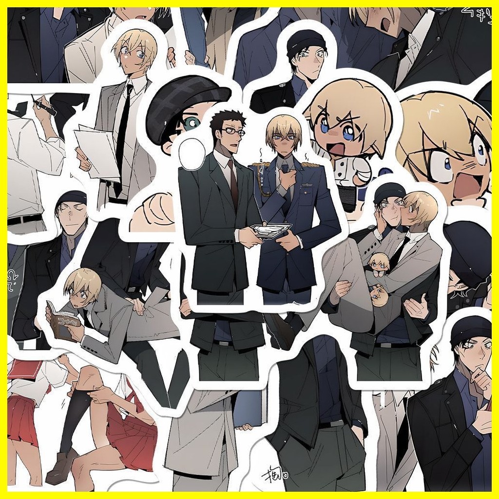 [Zoci] Nhãn dán Thám tử Conan (63 tờ) Furuya Rei Thám tử Conan Nhãn dán hai chiều Akai Shuichi Amuro
