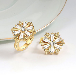 Bông tai bông tuyết Zircon nữ bông tai thời trang thanh lịch tinh tế