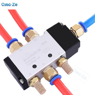 Hàng sẵn có 4A220-08 4A210-08 Van điều khiển không khí đơn hoặc đôi 5 / 2 chiều 4A220-08 5 cổng 1 / 4 "3 / 8" Van khí Gas