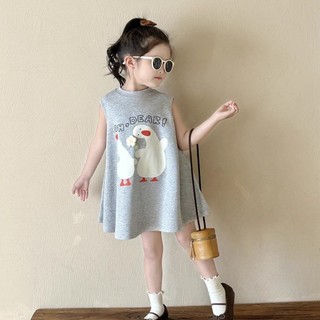  Váy thun không tay mùa hè cho bé gái Váy Vest trẻ em phong cách mới