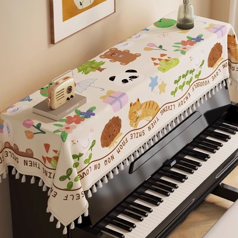 Mới Đàn Piano Bao Vải Đàn Piano Điện Hoạt Hình Dễ Thương Piano Bao Vải Piano Top Vải Xám Đàn Piano Đ