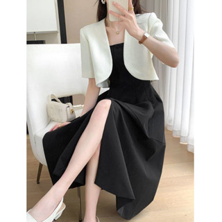 Áo Blazer Nữ Mùa Hè Mới Thời Trang Tay Ngắn Phù Hợp Với Top Mới Giảm Béo Tính Khí Đồng Bằng Trắng Crop Top