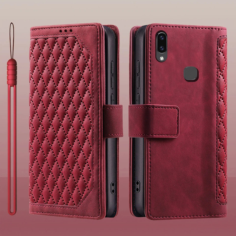 Dành Cho Vivo V9 Pro V9 Thanh Niên Y85 Da Lật Đựng Thẻ Sách Ví Đứng Bảo Vệ Toàn Diện Dành Cho Vivo V