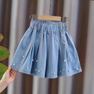 Quần Bé Gái Mùa Hè 2024 Quần Short Phong Cách Mới Vừa Lớn Trẻ Em Culottes Quần Jean Mỏng Mặc Ngoài Mùa Hè Phù Hợp Với Phiên Bản Hàn Quốc