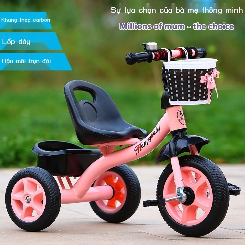 Xe đạp ba bánh Misate dành cho trẻ em từ 1 đến 3-6 tuổi xe đẩy em bé xe đạp xe đẩy trẻ em