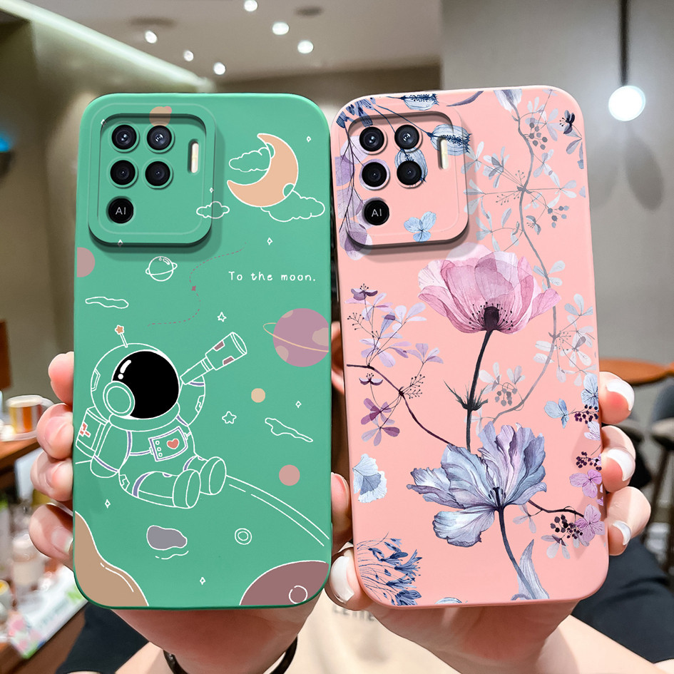 Ốp điện thoại Cho Oppo A93 A93S A94 4G 5G Ốp điện thoại Dễ Thương Phi Hành Gia Vuông Lỏng Silicon Mề