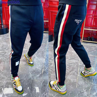 Quần Mồ Hôi Nam Mùa Xuân Sản Phẩm Mới Châu Âu Sọc Skinny Quần Dệt Kim Thêu Thể Thao Hợp Thời Trang Phù Hợp Với