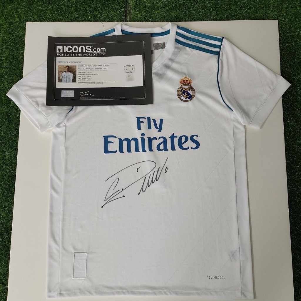 Cristiano Ronaldo Real Madrid ký áo đấu bút chữ ký kèm giấy chứng nhận UEFA Champions League Real M