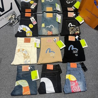 2024 hot style evisu series jeans 2024 slim straight pants dài