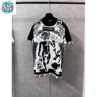 Áo thun nam Dolce Gabana Họa tiết cổ điển In sắc nét, Áo thun nam in đầy đủ Vải thoáng khí Mới 2024