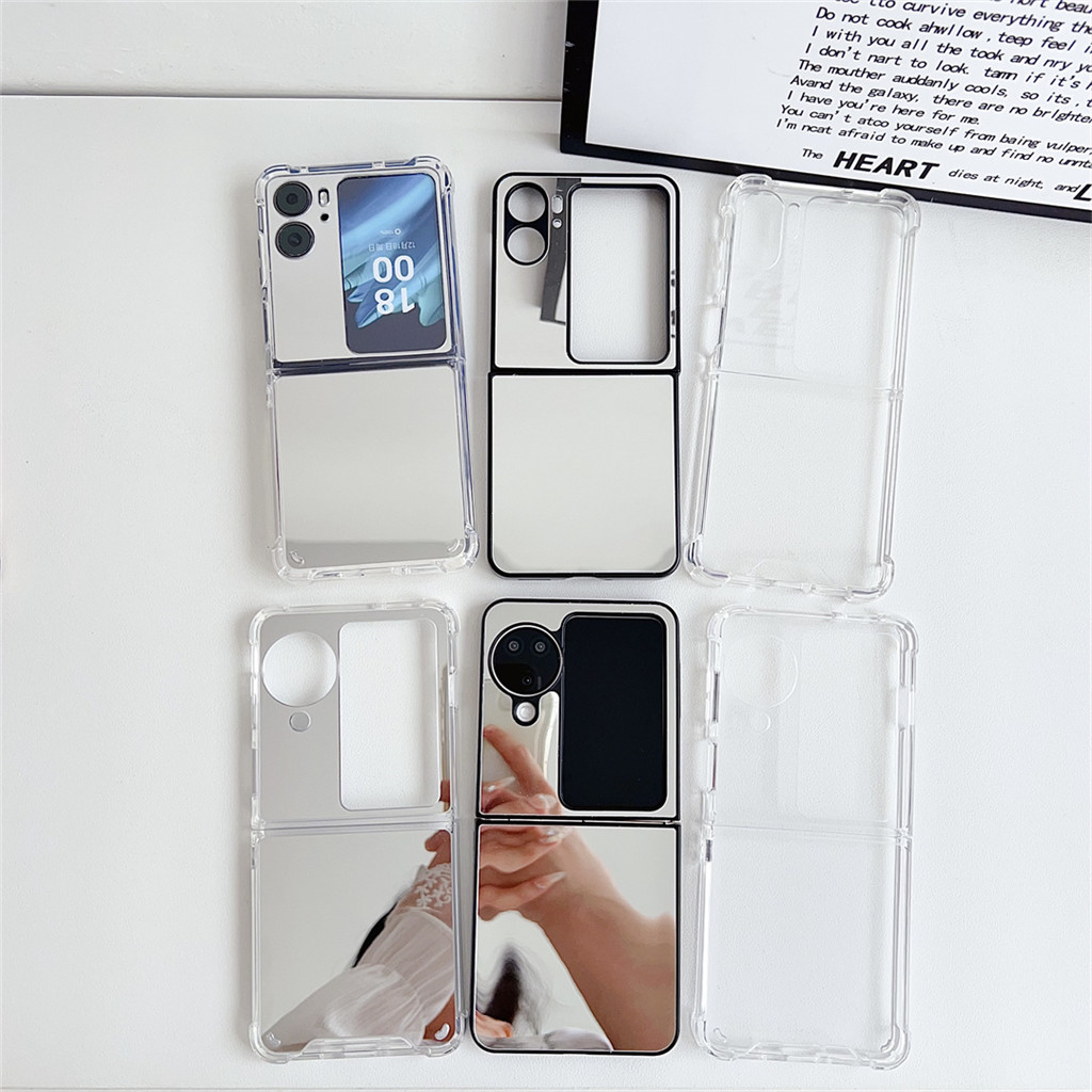 Mới Sang Trọng Hàn Quốc Đơn Giản Trong Suốt Bảo Vệ Gương Màn Hình Ốp lưng OPPO Find N2flip N3Flip N2