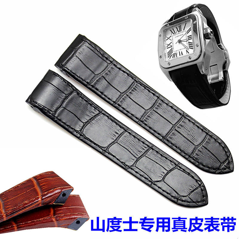 Thay Thế Cartier Santos Santos100 Dây Da Santos Dây Da Nam Nữ Dây Da Phụ Kiện Đồng Hồ 23