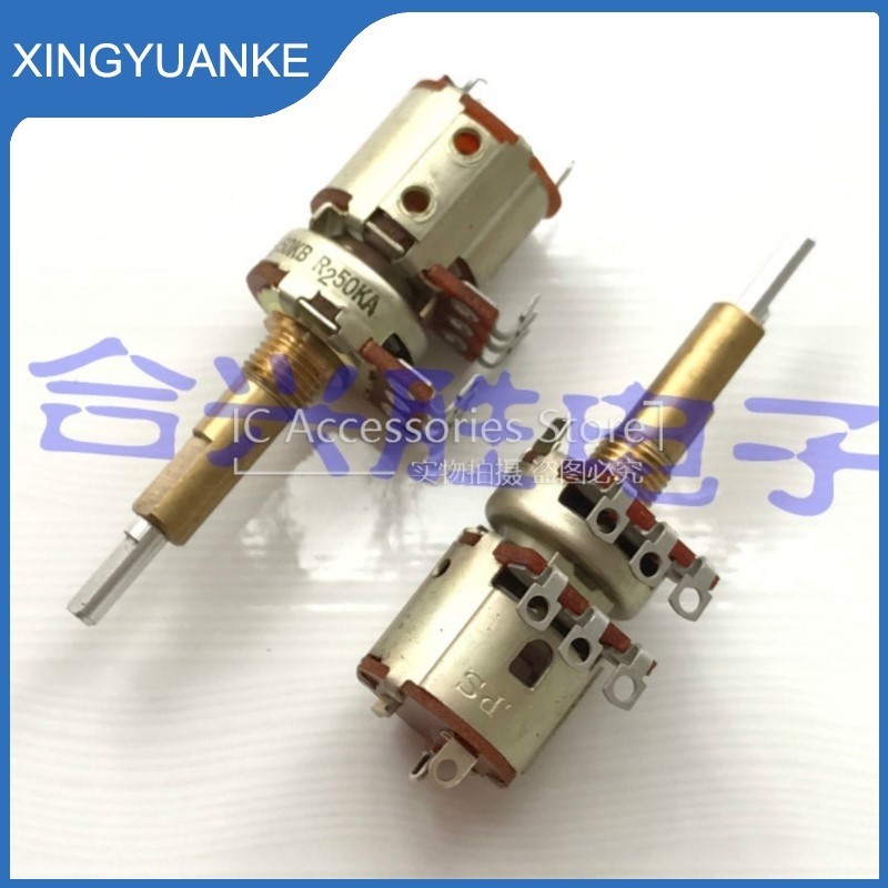 1 Cái / lô 16 Loại Trục Kép Điều Chỉnh Đôi Điện Áp Xoay Có Công Tắc Duplex A50K B50K Bent Feet