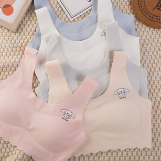 5 Màu Sắc Thoải Mái Mềm Mại Đệm Bé Gái Quần Lót Nữ Ngủ Áo Ngực Liền Mạch Không Dây Nữ Bralette Quần Lót