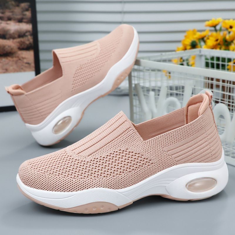 Giày Lưới Giày Giày Slip-On Thoáng Khí Giày Nữ Mùa Xuân Phong Cách Mới Giày Slip-On Giày Thể Thao Thông Thường Nữ Trung Niên Người Cao Tuổi Lưới Thoáng Khí