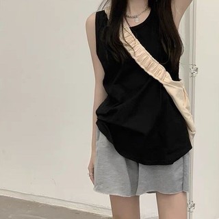 Thời trang thể thao mùa hè dáng rộng bên trong phù hợp màu trơn Áo thun không tay phù hợp cho nữ