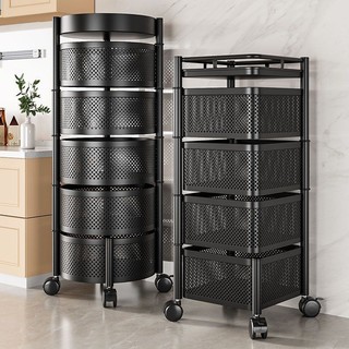 Giá xoay nhà bếp đa chức năng di chuyển được rau tầng đứng nhiều lớp rau củ quả giỏ đựng đồ hộ gia