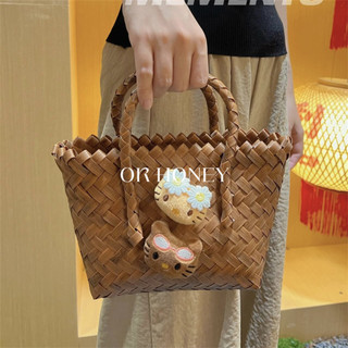 Phong cách ngày lễ!Dễ thương Retro Niche Mây-like Túi xách nữ có giá trị cao Túi đi biển mùa hè