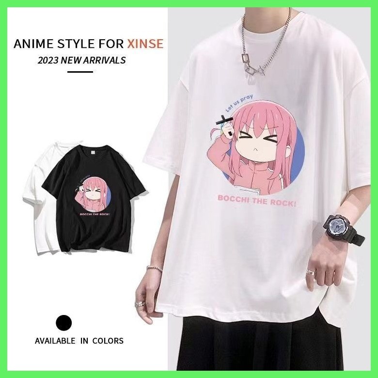 Áo thun phong cách mới Áo thun ngắn tay Áo thun ngắn tay Bocchi the rock Goto Hitori Lonely rock Ngo