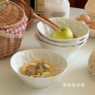 Không Đều Kết Cấu Sỏi Salad Gốm Mì Ăn Liền Mũ Hộ Gia Đình Sữa Chua Ramen Bát Canh