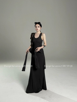 Jamaisvu Niche Design Drape Vest Váy ren hai mảnh giả mùa hè