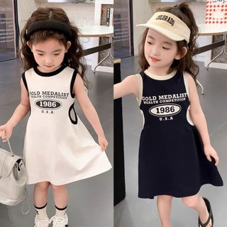  Váy Vest mùa hè cho bé gái Phong cách mùa hè thời trang Váy không thắt lưng trẻ em Mùa hè Váy phong cách mới